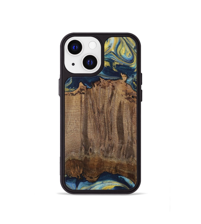 iPhone 13 mini Wood Phone Case - Takis (Teal & Gold, 729297)