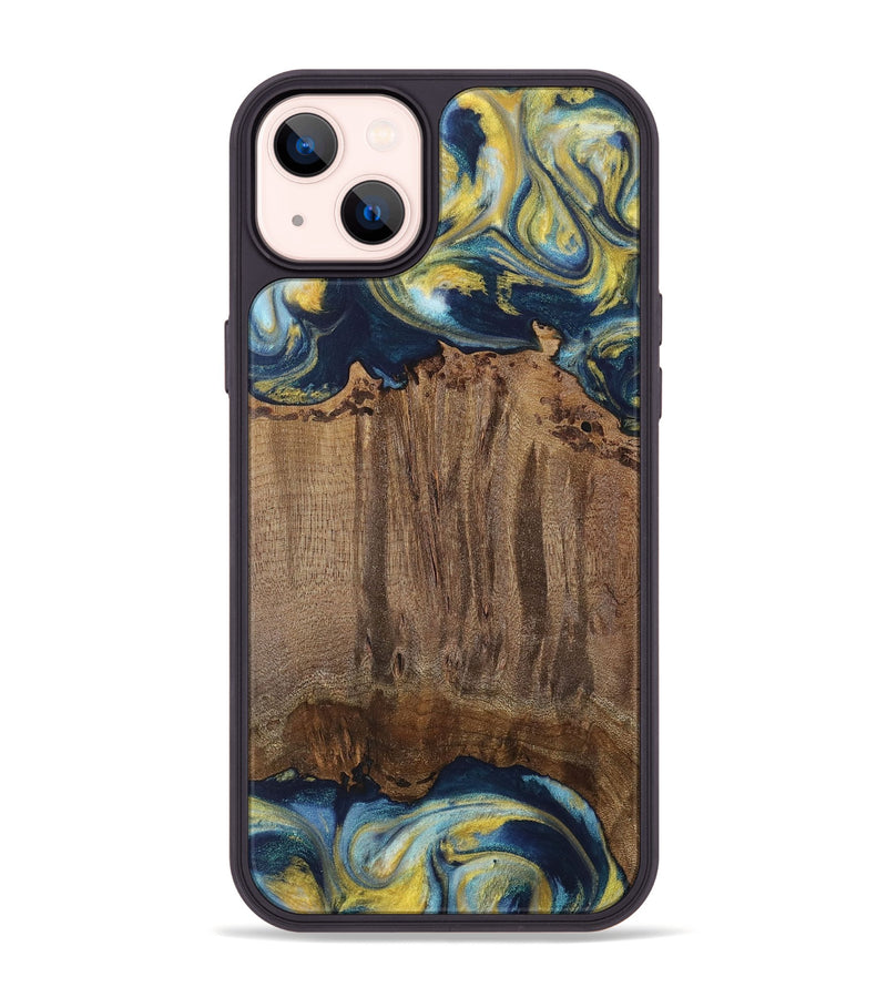 iPhone 14 Plus Wood Phone Case - Takis (Teal & Gold, 729297)