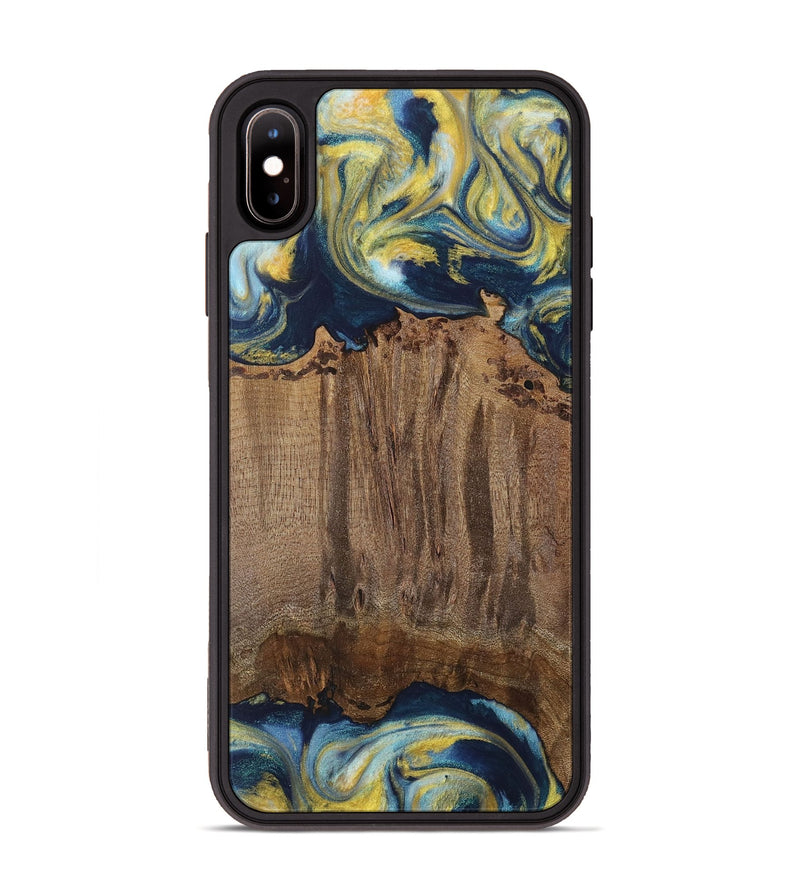 iPhone Xs Max Wood Phone Case - Takis (Teal & Gold, 729297)