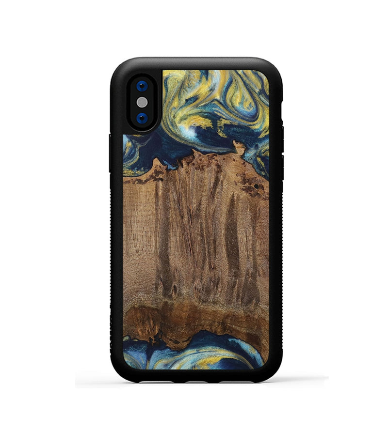 iPhone Xs Wood Phone Case - Takis (Teal & Gold, 729297)