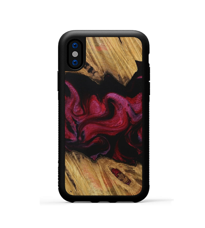 iPhone Xs Wood Phone Case - Antoni (Red, 729299)