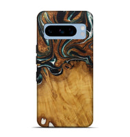 Pixel 8 Pro Wood Live Edge Phone Case - Breco (Teal & Gold, 729340)