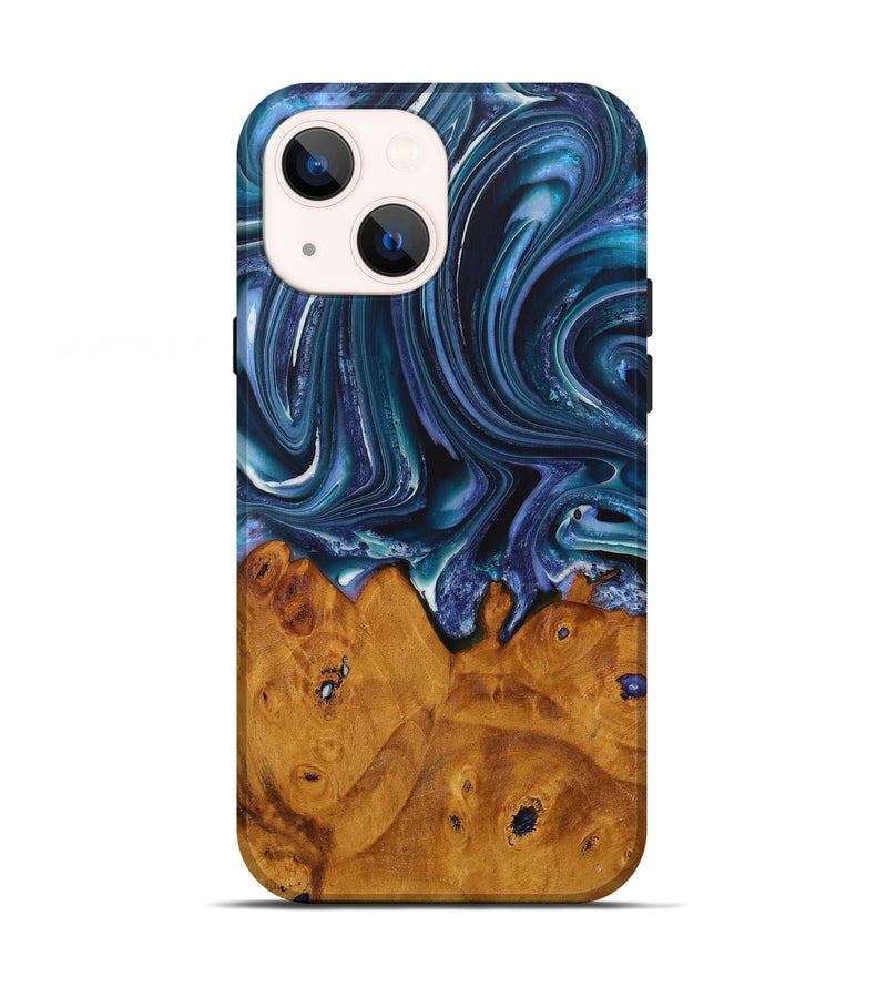 iPhone 13 Wood Live Edge Phone Case - Fronnie (Blue, 729341)