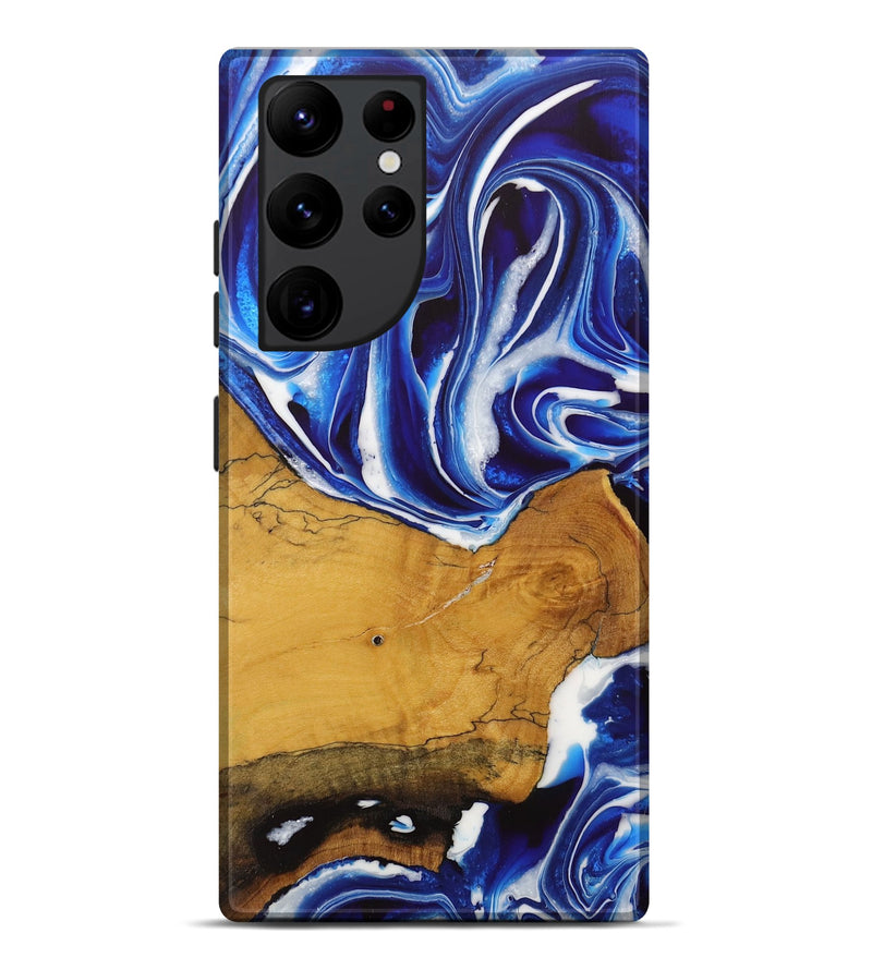 Galaxy S22 Ultra Wood Live Edge Phone Case - Goldina (Blue, 729342)