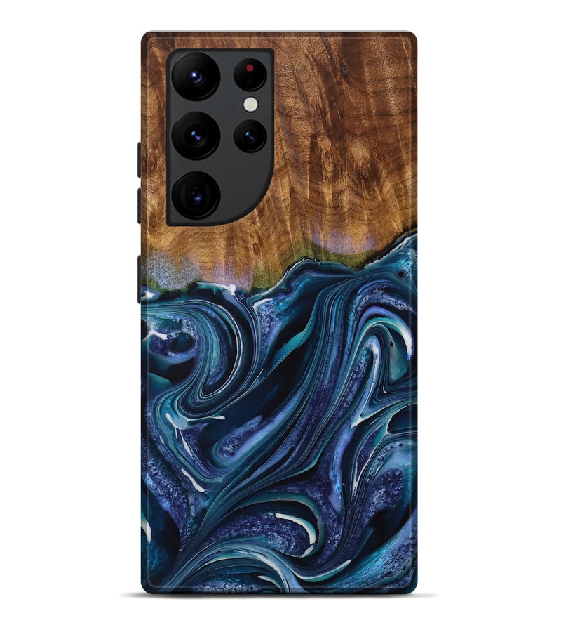 Galaxy S22 Ultra Wood Live Edge Phone Case - Cuong (Blue, 729348)