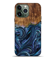 iPhone 13 Pro Max Wood Live Edge Phone Case - Cuong (Blue, 729348)