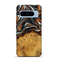 Pixel 8 Pro Wood Live Edge Phone Case - Pierre (Teal & Gold, 729350)