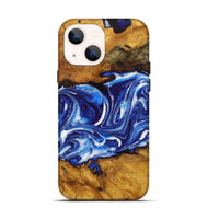 iPhone 13 Wood Live Edge Phone Case - Katelyn (Blue, 729358)