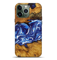 iPhone 13 Pro Max Wood Live Edge Phone Case - Katelyn (Blue, 729358)