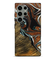 Galaxy S24 Ultra Wood Live Edge Phone Case - Tiena (Teal & Gold, 729366)