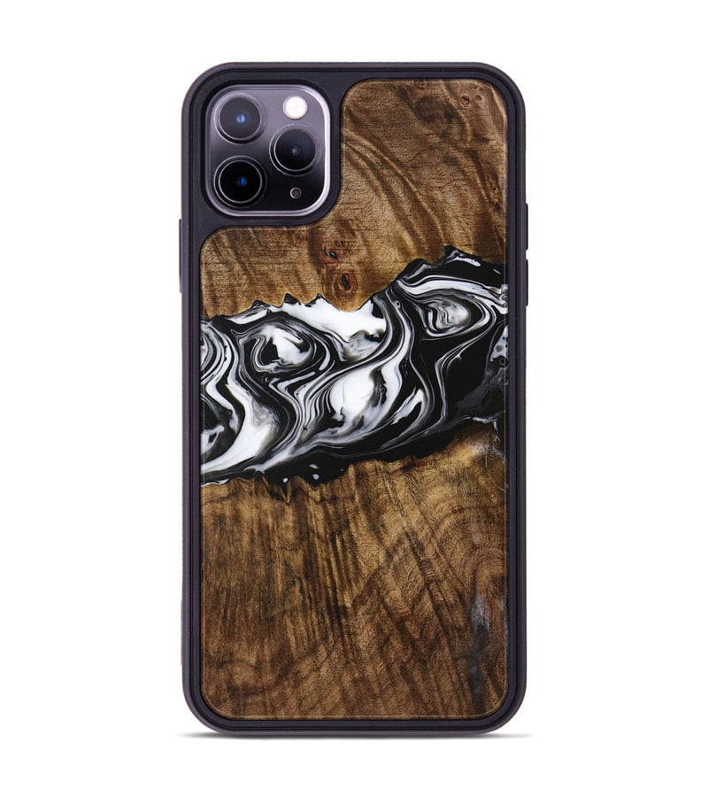 iPhone 11 Pro Max Wood Phone Case - Zona (Black & White, 729378)