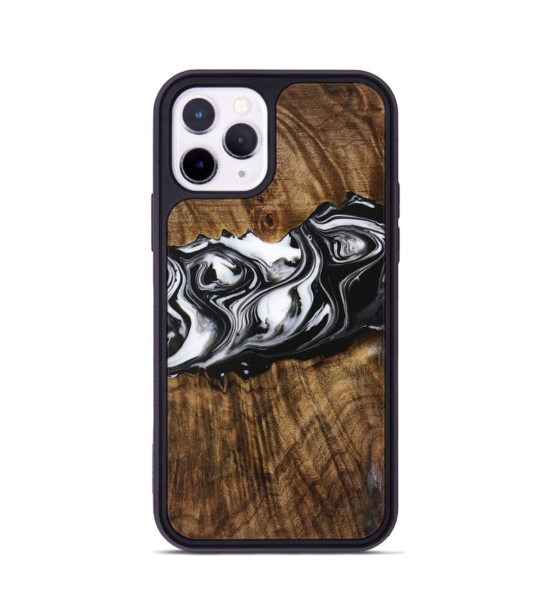 iPhone 11 Pro Wood Phone Case - Zona (Black & White, 729378)