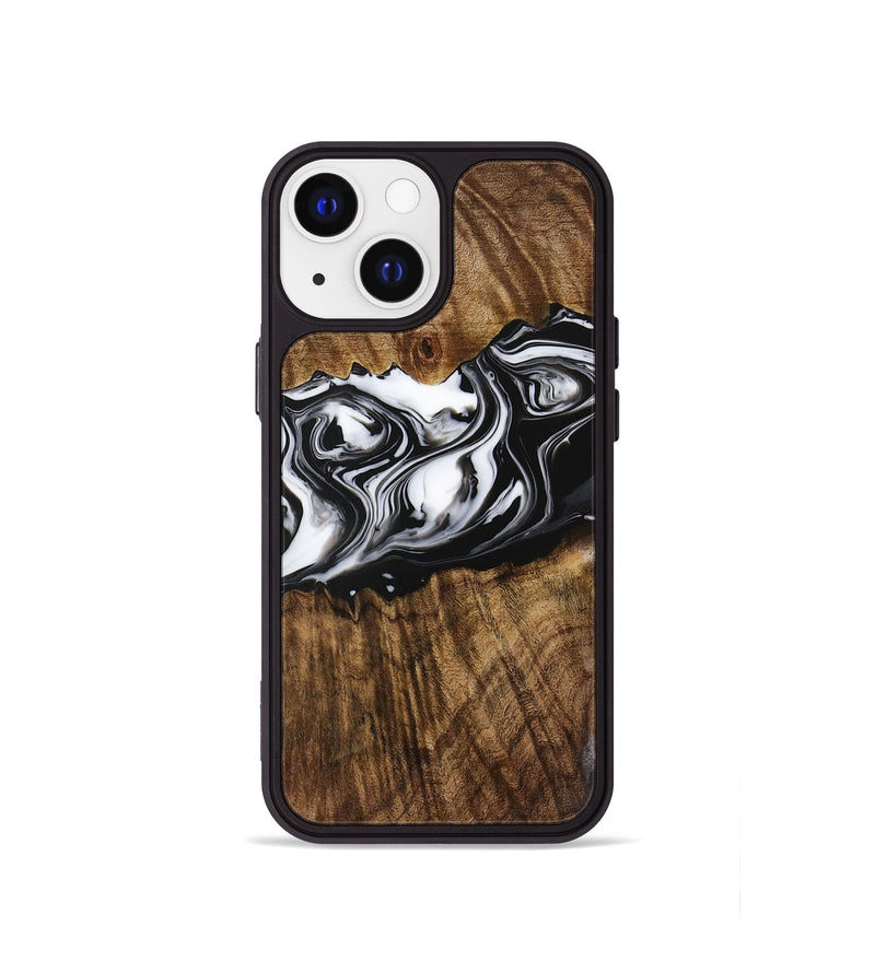 iPhone 13 mini Wood Phone Case - Zona (Black & White, 729378)