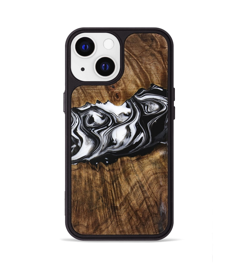 iPhone 13 Wood Phone Case - Zona (Black & White, 729378)