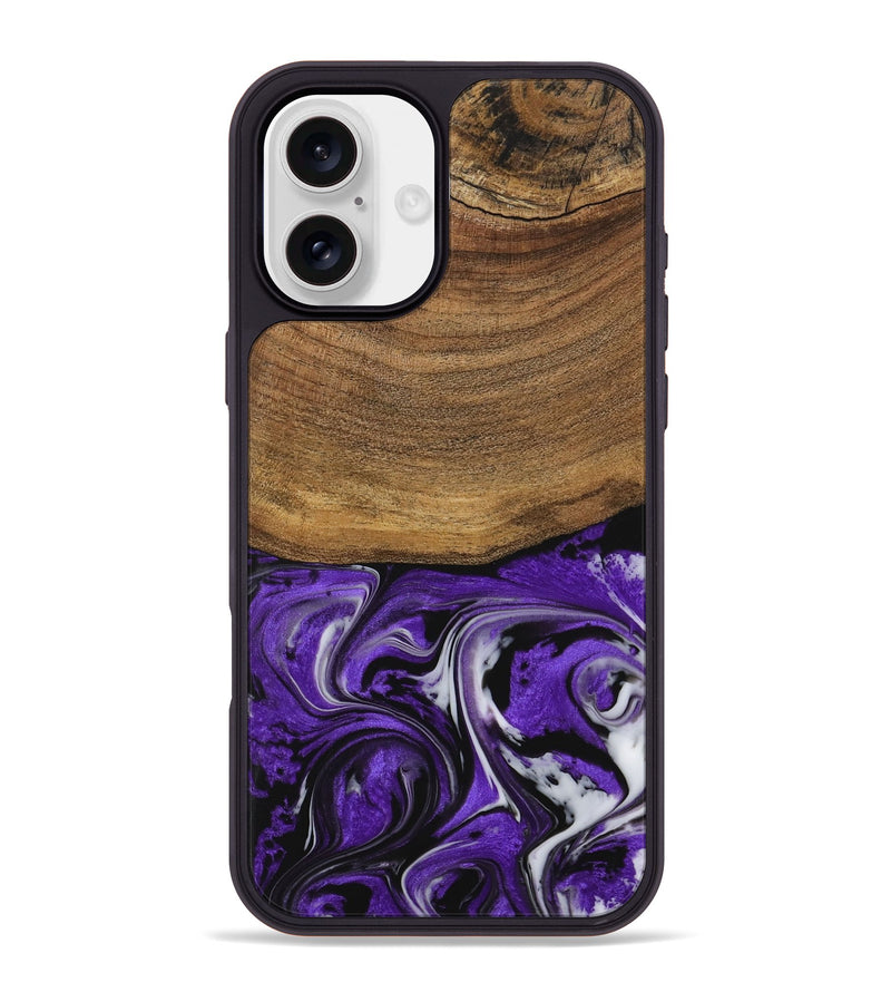 iPhone 16 Plus Wood Phone Case - Malory (Purple, 729381)