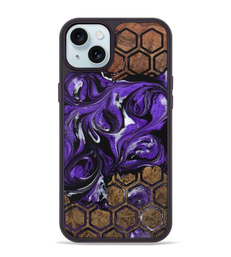 iPhone 15 Plus Wood Phone Case - Daphine (Pattern, 729388)