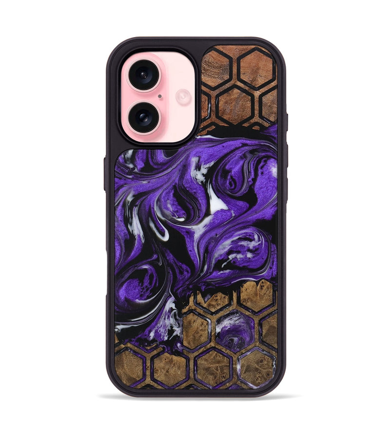 iPhone 16 Wood Phone Case - Daphine (Pattern, 729388)