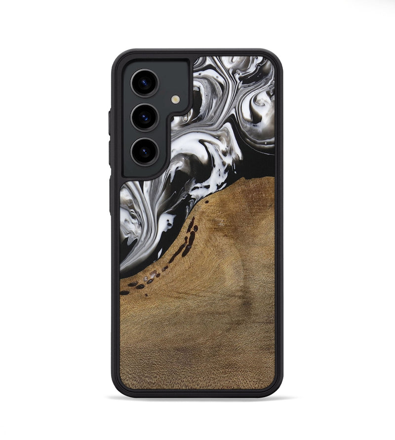 Galaxy S24 Wood Phone Case - Manas (Black & White, 729390)