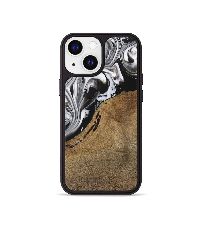 iPhone 13 mini Wood Phone Case - Manas (Black & White, 729390)