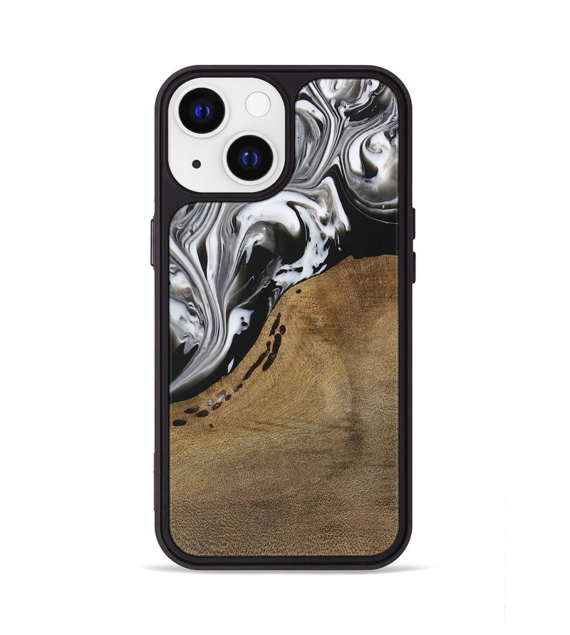 iPhone 13 Wood Phone Case - Manas (Black & White, 729390)