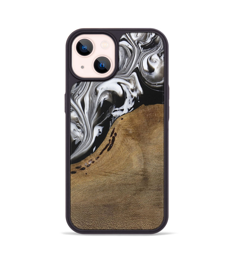 iPhone 14 Wood Phone Case - Manas (Black & White, 729390)