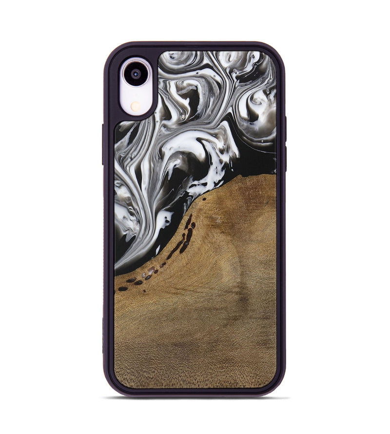 iPhone Xr Wood Phone Case - Manas (Black & White, 729390)