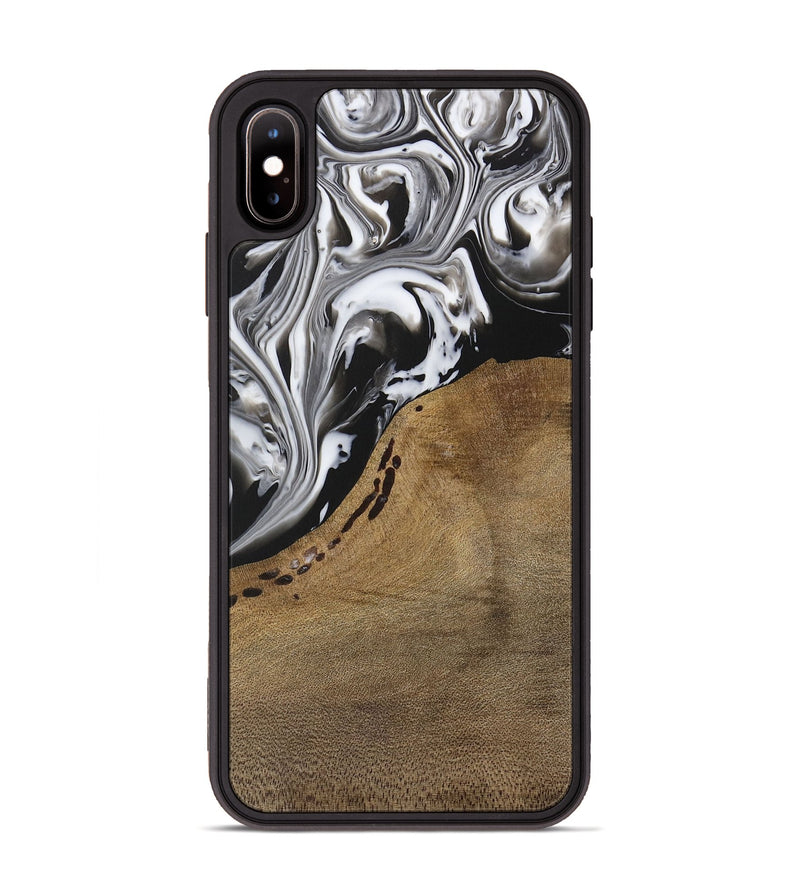 iPhone Xs Max Wood Phone Case - Manas (Black & White, 729390)