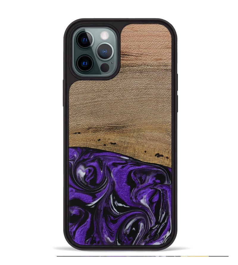 iPhone 12 Pro Max Wood Phone Case - Kishor (Purple, 729391)