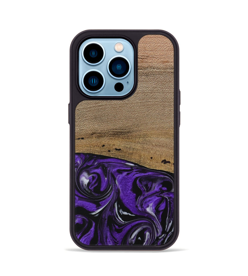 iPhone 14 Pro Wood Phone Case - Kishor (Purple, 729391)