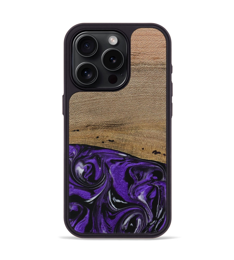 iPhone 15 Pro Wood Phone Case - Kishor (Purple, 729391)