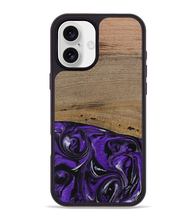 iPhone 16 Plus Wood Phone Case - Kishor (Purple, 729391)