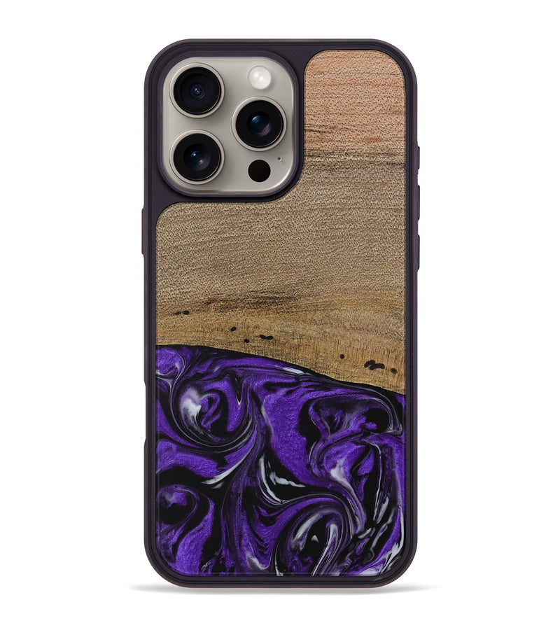 iPhone 16 Pro Max Wood Phone Case - Kishor (Purple, 729391)