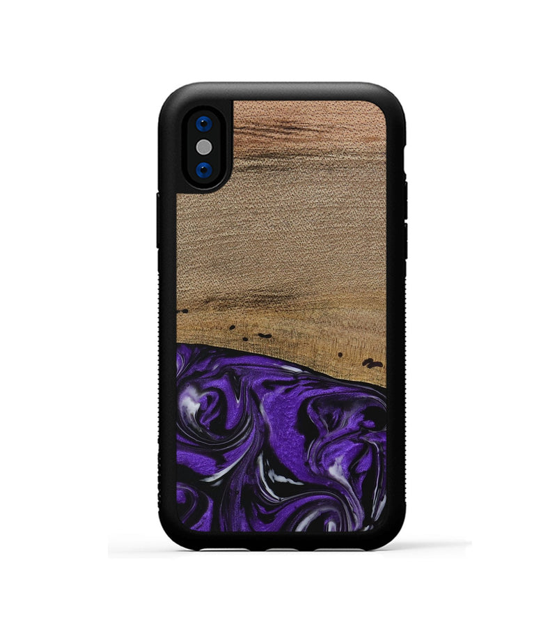 iPhone Xs Wood Phone Case - Kishor (Purple, 729391)