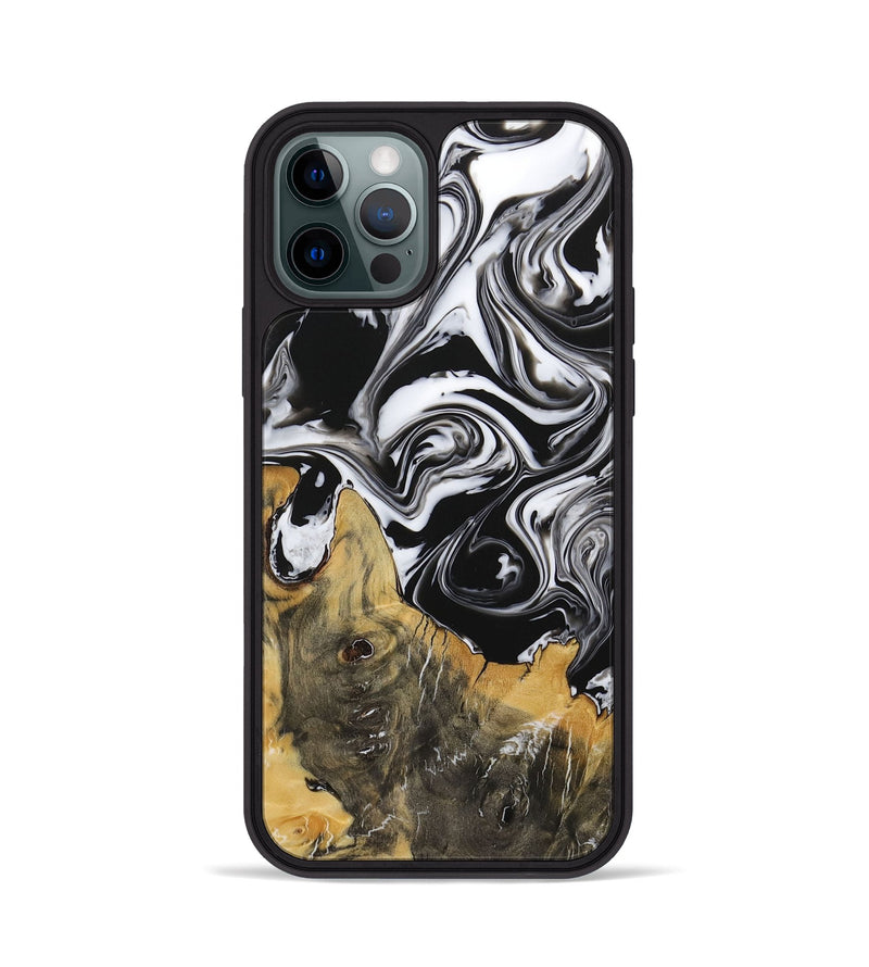 iPhone 12 Pro Wood Phone Case - Steward (Black & White, 729395)