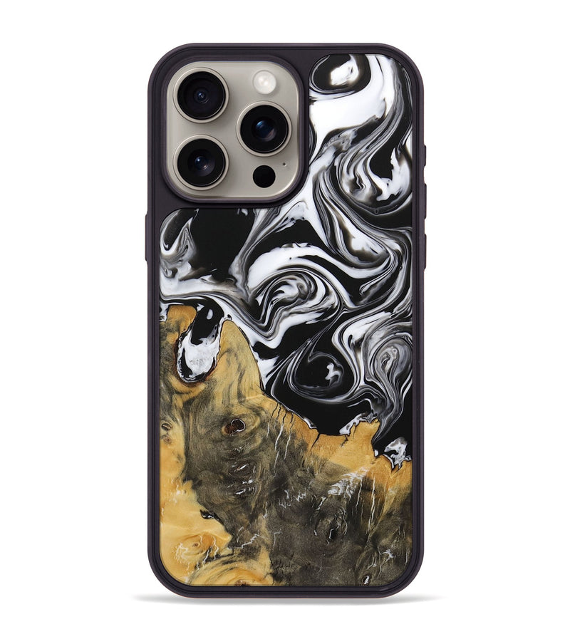 iPhone 15 Pro Max Wood Phone Case - Steward (Black & White, 729395)