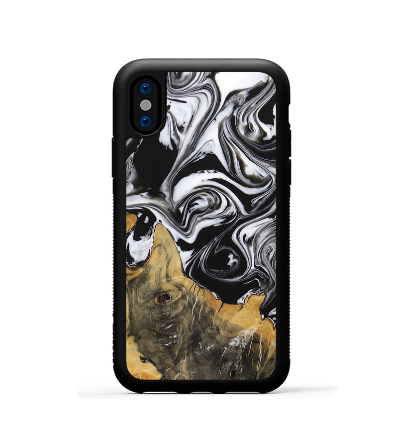 iPhone Xs Wood Phone Case - Steward (Black & White, 729395)