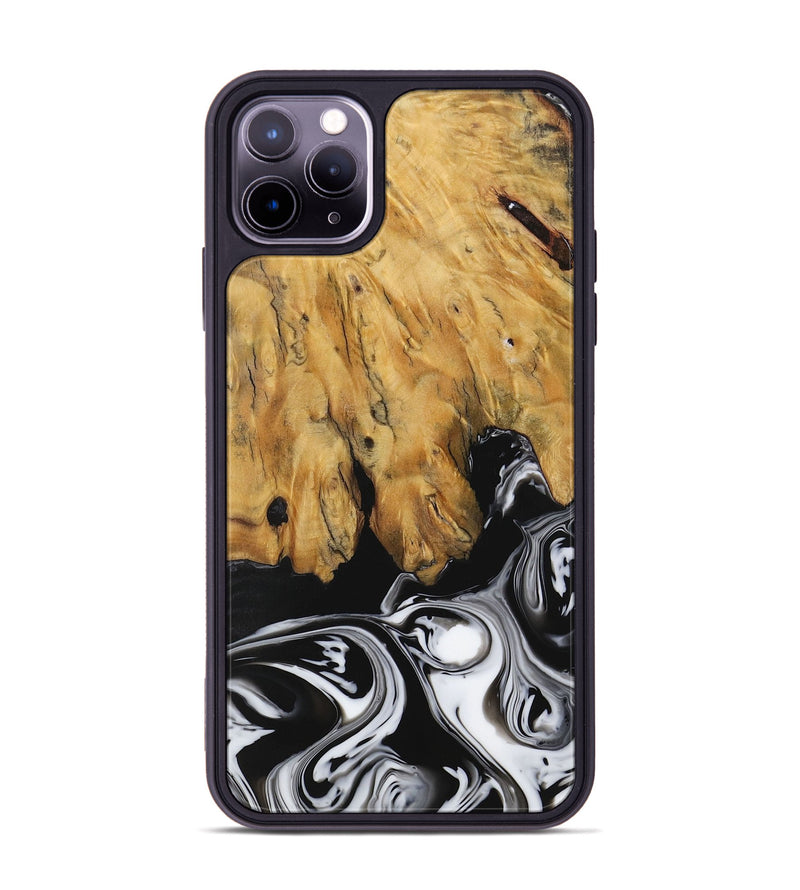 iPhone 11 Pro Max Wood Phone Case - Ranvir (Black & White, 729397)