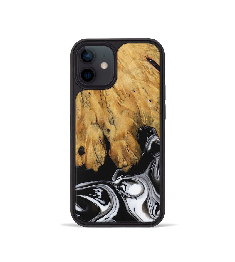 iPhone 12 mini Wood Phone Case - Ranvir (Black & White, 729397)