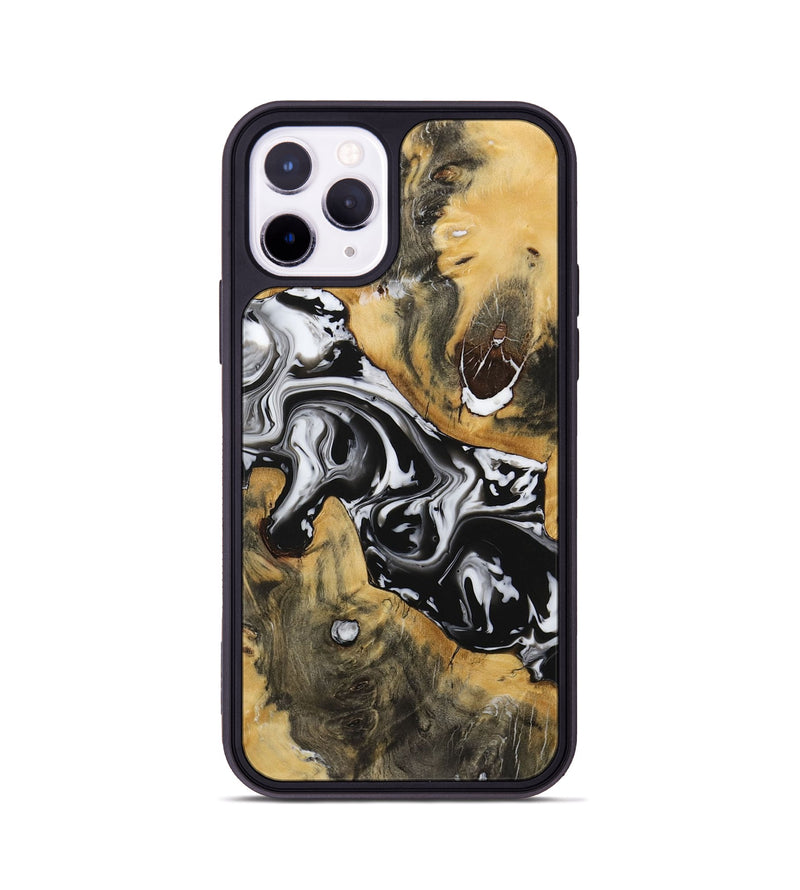 iPhone 11 Pro Wood Phone Case - Darina (Black & White, 729398)