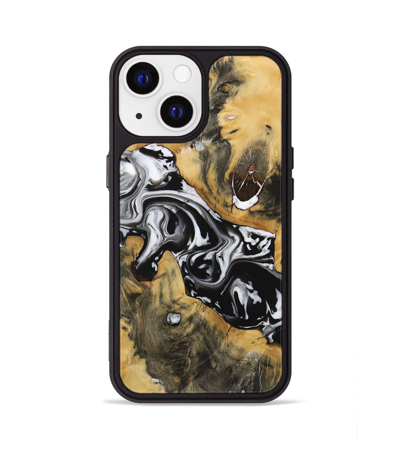 iPhone 13 Wood Phone Case - Darina (Black & White, 729398)