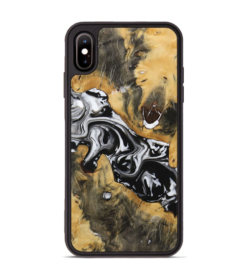 iPhone Xs Max Wood Phone Case - Darina (Black & White, 729398)