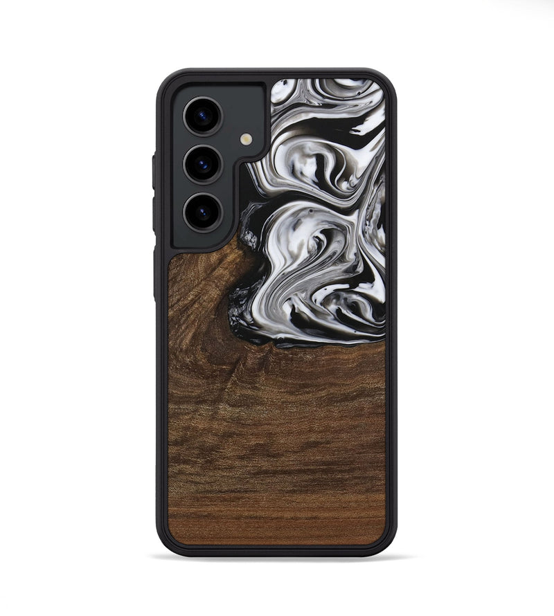 Galaxy S24 Wood Phone Case - Delwin (Black & White, 729399)