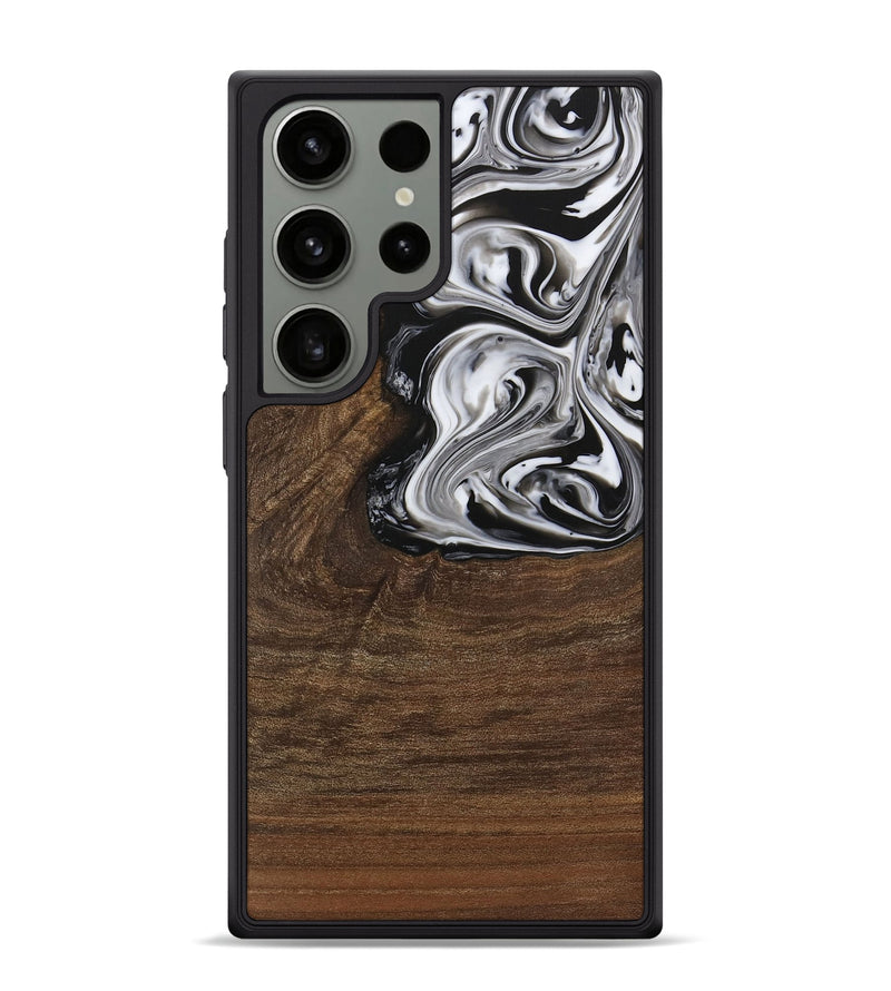 Galaxy S24 Ultra Wood Phone Case - Delwin (Black & White, 729399)