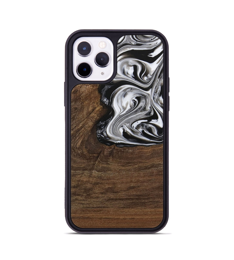 iPhone 11 Pro Wood Phone Case - Delwin (Black & White, 729399)