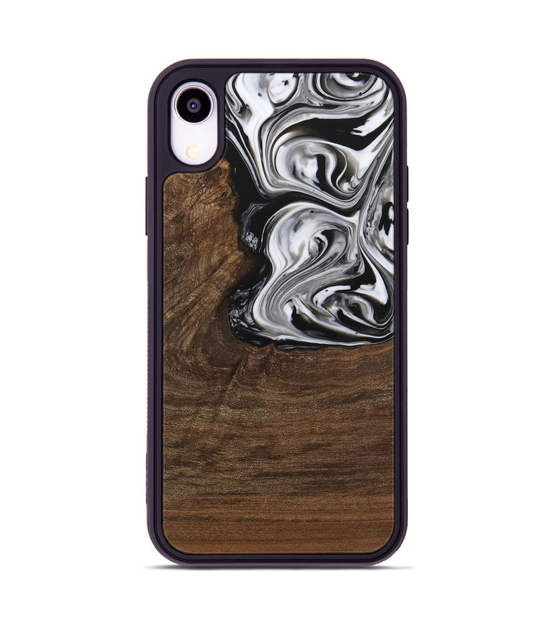 iPhone Xr Wood Phone Case - Delwin (Black & White, 729399)