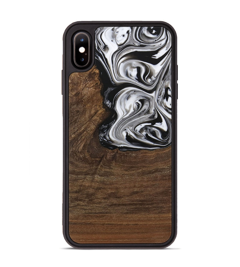 iPhone Xs Max Wood Phone Case - Delwin (Black & White, 729399)