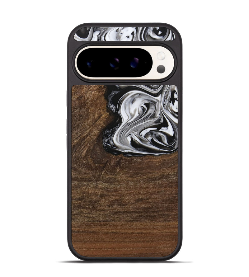 Pixel 9 Wood Phone Case - Delwin (Black & White, 729399)