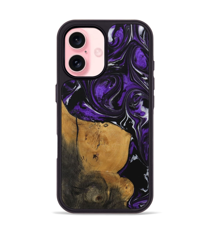 iPhone 16 Wood Phone Case - Schell (Purple, 729413)