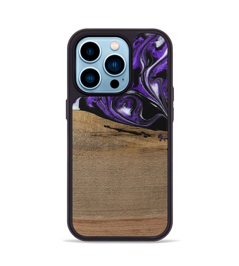 iPhone 14 Pro Wood Phone Case - Zadie (Purple, 729416)