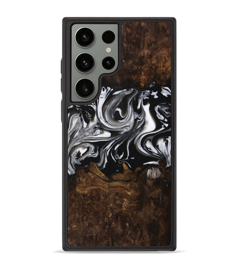 Galaxy S23 Ultra Wood Phone Case - Vinita (Black & White, 729421)